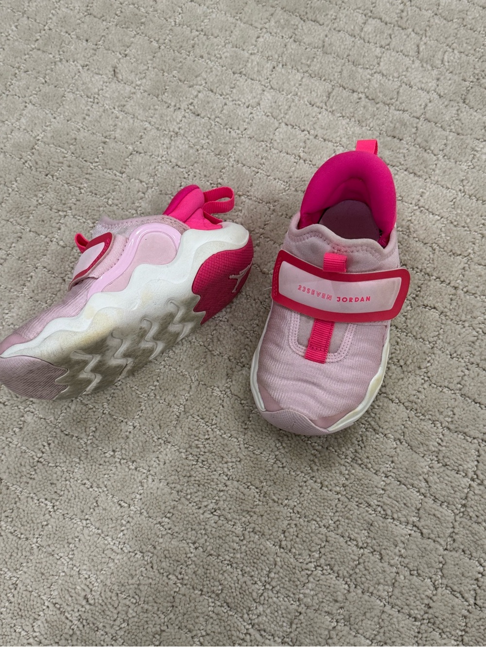Jordan Girl's Hot Pink and Light Pink 23/7 Slip On Toddler Sneakers